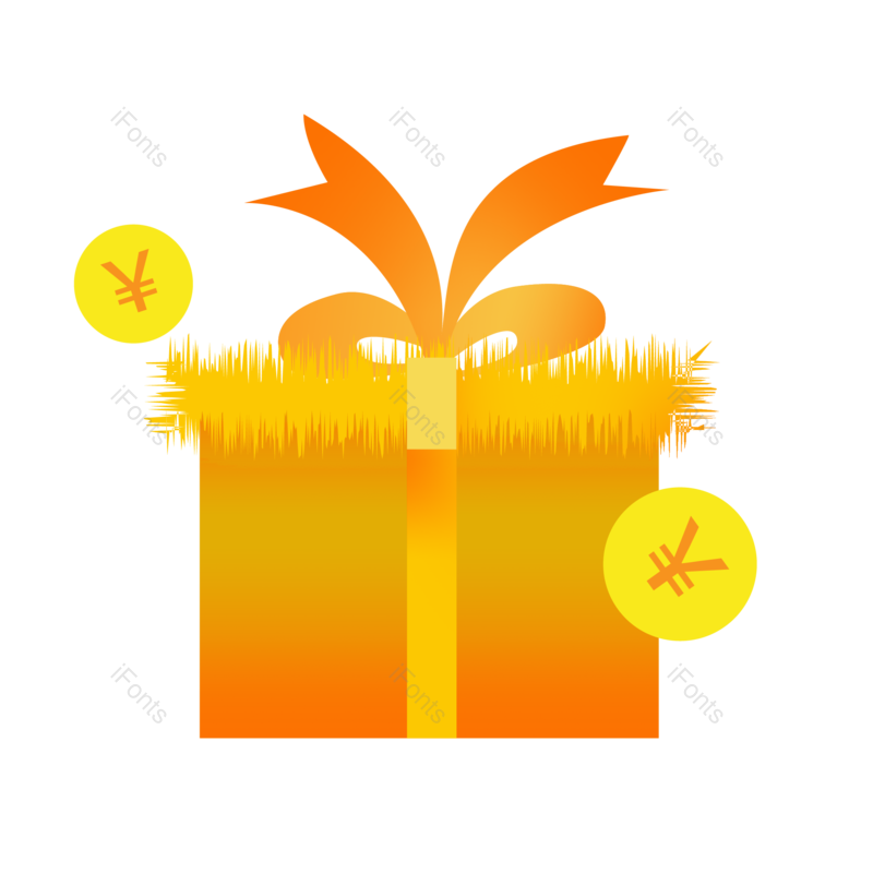 金币图片,年货节元素,礼物盒PNG,手绘免抠素材