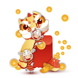 金红 牛 舞狮 金狮 红包 促销 矢量 素材