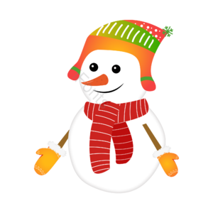手绘 圣诞节 带帽子 手套 雪人元素 圣诞节元素