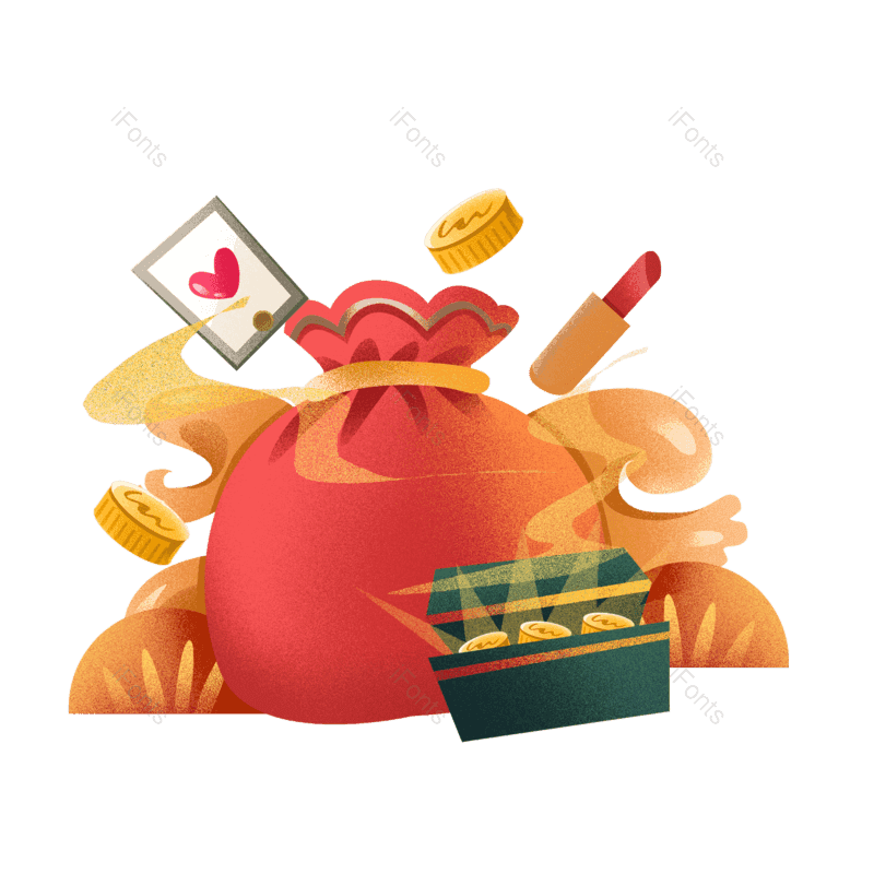 购物狂欢图片,钱袋元素,设计元素PNG,福袋免抠素材