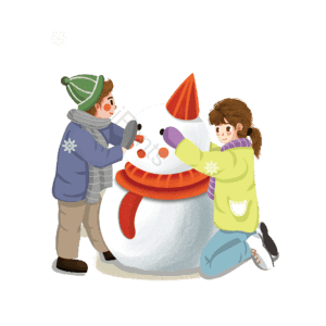 中国传统二十四节气 立冬 堆雪人 场景 冬天 雪人 节日节气 场景插画