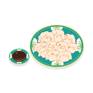 手绘 冬天 冬至 饺子 冬至元素设计 冬至饺子