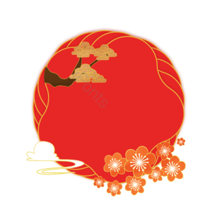 手绘 创意 红色 中国风 边框元素设计  中国风边框