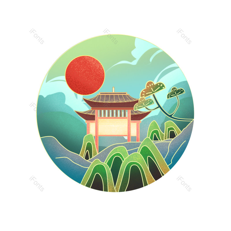 中国风图片,传统元素,中式PNG,建筑免抠素材