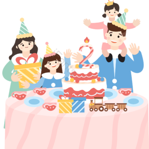 向量 层级 家庭  家庭 集体 朋友 庆祝 生日