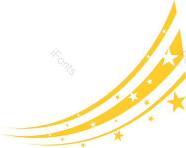 星 条纹 黄色 弧形 装饰