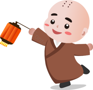小和尚   僧人  灯笼  