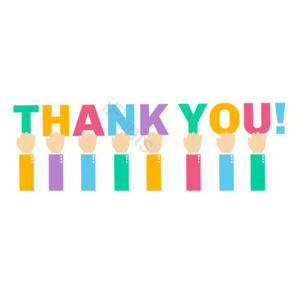 thank you 字体设计 创意 彩色 手 ppt配图 矢量