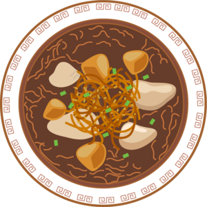 碗 图案 肉 韭菜 面条 水果 餐饮 美味的食物