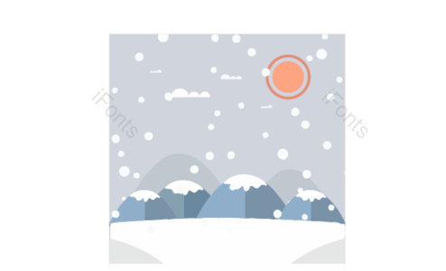 动画片  向量  平面  现代  时尚  冬季  景观  雪山