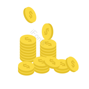 美元 金币 硬币 金钱 飘落 堆叠 矢量 金色