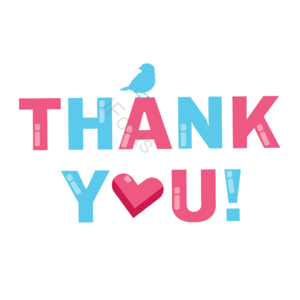 thank you 字体设计 创意 小鸟 ppt配图 矢量 蓝色