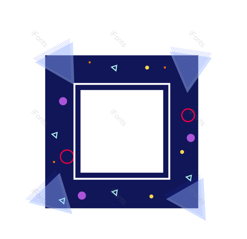 蓝色图片,三角形元素,动画片PNG,白色免抠素材