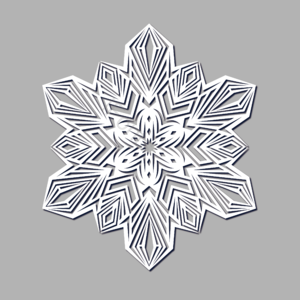 圣诞节 雪花 剪纸 白色 圣诞树 节日 清新 蓝色