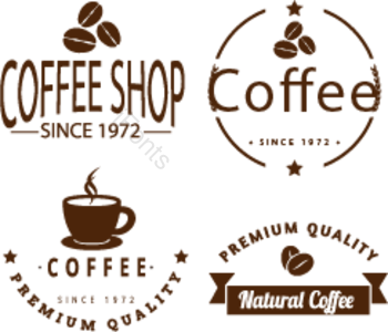 简单的 有创意的 复古的 自然 咖啡店 图标 车标 组图