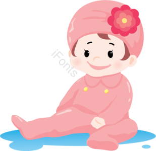 婴儿 粉色 儿童 花 女孩 可爱 童趣