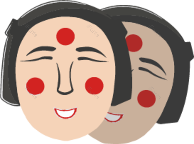 传统图片,韩国传统元素,面具PNG,玩具免抠素材