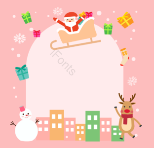 雪人 雪 祝你圣诞快乐 背景 鹿 圣诞老人 礼品 动画片