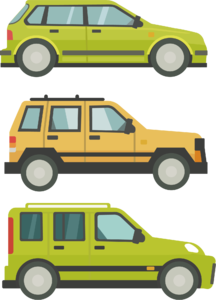 手绘 矢量 平面 卡通 立体 侧面 小车 车