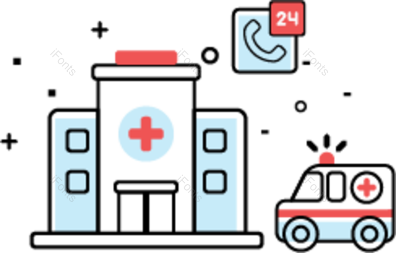 简约图片,线性元素,医院PNG,医疗免抠素材