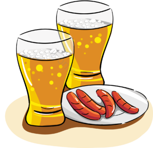 姆贝 可爱 啤酒嗨翻天 啤酒杯 啤酒香肠 盘子 食品食物 香肠