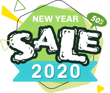 优惠大促 大减价 2020年优惠 多边形 绿色 黄色 蓝色 简约