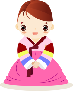 女孩 卡通女孩 卡通形象 beauitful卡通女孩 可爱 韩服 粉 红色