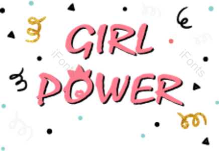 手写 女权 女性力量 彩带 创意 彩色 艺术字 可爱
