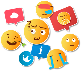 社交表情 facebook instagram 立体贴纸 可爱风格 聊天 黄色圆脸 质疑