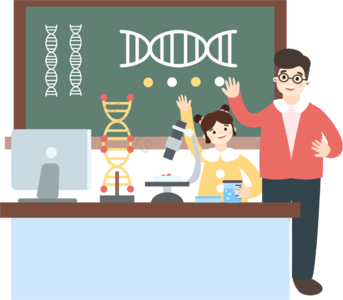教育教学 车标 生物科学 电子设备 表 黑板 电脑 扁平的