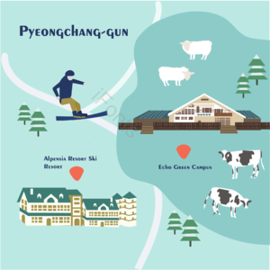冬树 撞击 羊 奶牛 地图 韩国旅行 休养地