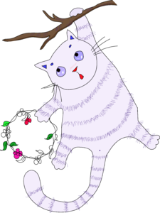 矢量 平面 卡通 手绘 猫咪 可爱 紫色