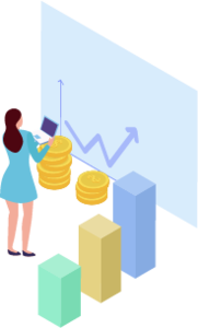 财经 金融 插图 钱 金币 上升趋势 上升 极简主义