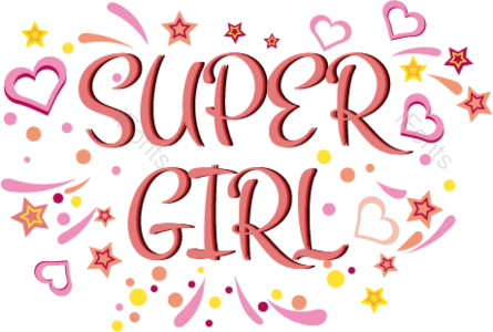 彩带 爱心 星星 装饰 可爱 卡通 创意 超级女生
