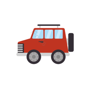 汽车 红色 扁平 简约 创意 车