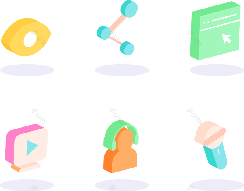 连接图片,3D图标元素,PNG,免抠素材
