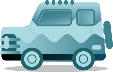 蓝色 手绘 渐变 立体 小汽车 车 车辆 矢量