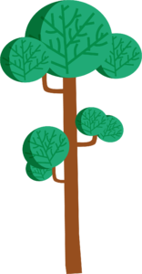 可爱的树 叶茂盛的树 树 植物 插画家 绿色 绿植小树 圆冠树
