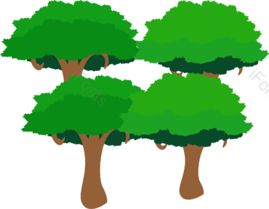 插画 日本 立体 树 绿色 景观树
