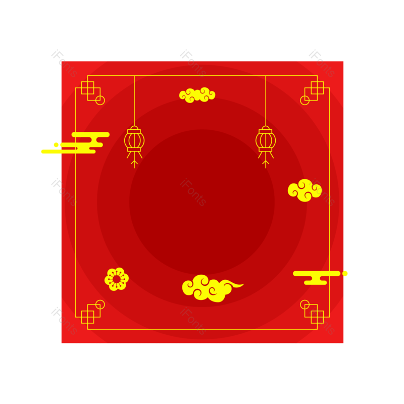 边框图片,祥云元素,中国结PNG,挂饰免抠素材