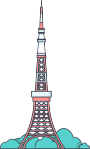 icon 东京塔 几何 地标建筑 插画 日式 日本 日本传统