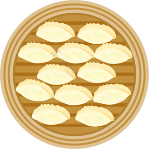 水饺 分子 白色 肉 点 红色 板 黄色