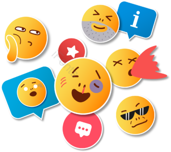 社会表达 脸书 instagram 三维贴纸 可爱风格 黄色圆脸 鳃 呕血