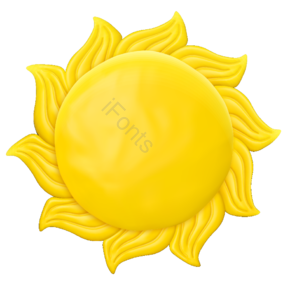 黄色 立体 精致 太阳 花瓣形状 矢量 仿真 渐变