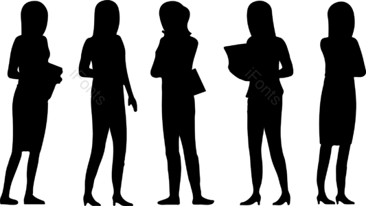 字符 图轮廓 有创意的 轮廓 剪影风格 合影 手绘 组
