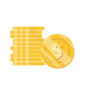 美元 金币 纸币 硬币 立体 金钱 堆叠 矢量