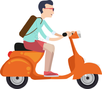 卡通风格 摩托车 旅游踏青 男子 黄金周 黄金周旅行 矢量向量 卡通矢量图