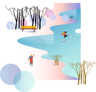 冬季 一个晴天 发凉 雪 森林 冬天的早晨 男女双人 情人