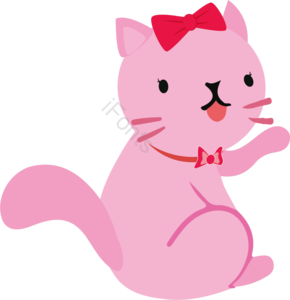 卡通猫 插画 手绘 卡通 可爱 猫 蝴蝶结