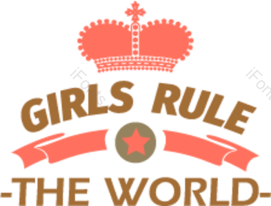 女孩统治世界 女权主义者 简单的 有创意的 皇冠 横额 文字艺术 可爱
